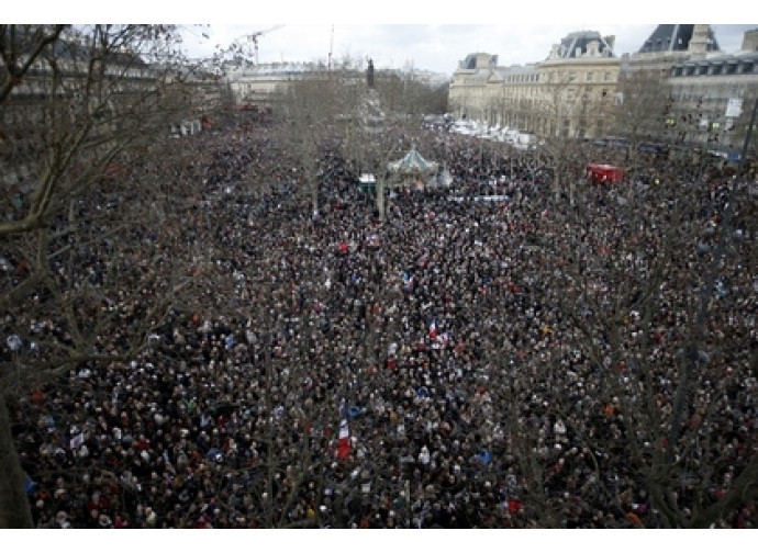 Parigi, Place de la Republique domenica 11 gennaio